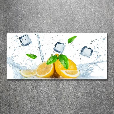 Quadro in vetro acrilico Limoni con ghiaccio