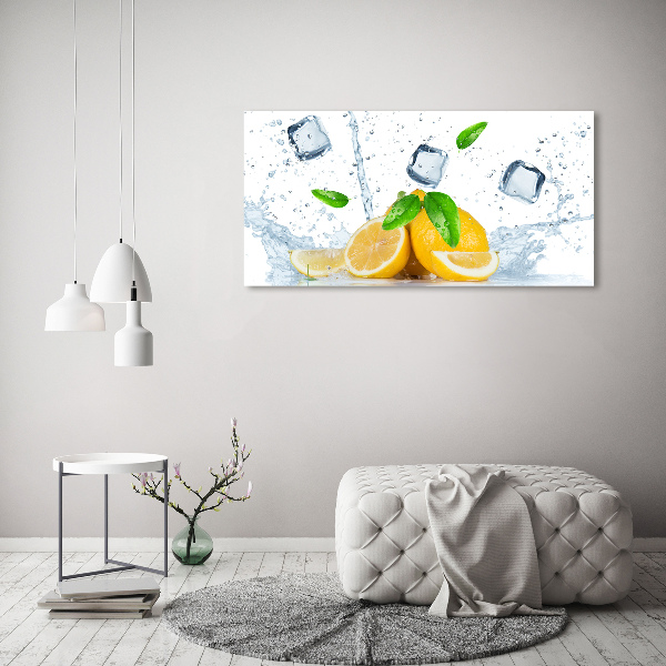 Quadro in vetro acrilico Limoni con ghiaccio