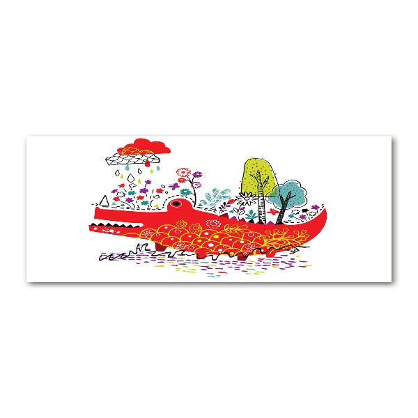 Quadro vetro acrilico Coccodrillo colorato