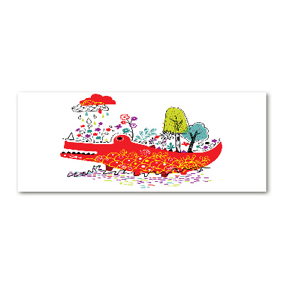 Quadro vetro acrilico Coccodrillo colorato