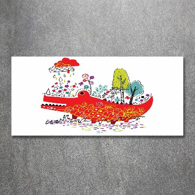 Quadro vetro acrilico Coccodrillo colorato