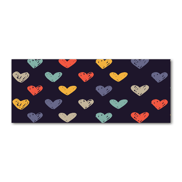 Quadro su vetro acrilico Cuori colorati