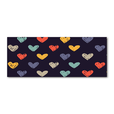 Quadro su vetro acrilico Cuori colorati