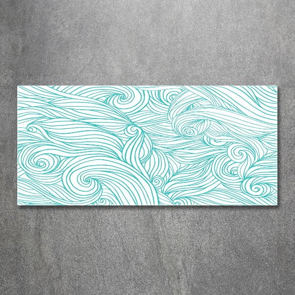 Quadro in vetro acrilico Onde blu