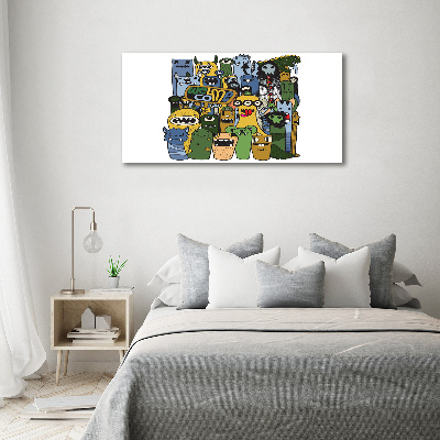 Quadro su vetro acrilico Mostri pazzi