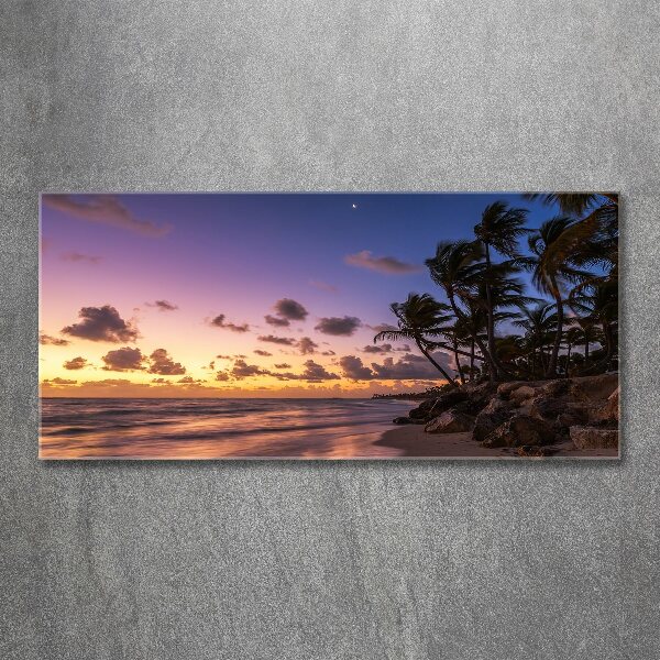 Quadro su vetro acrilico Tramonto sulla spiaggia