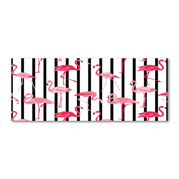 Quadro su vetro acrilico Fenicotteri striati