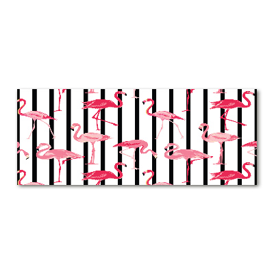 Quadro su vetro acrilico Fenicotteri striati