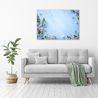 Quadro in vetro acrilico Sfondo con fiori di ciliegio