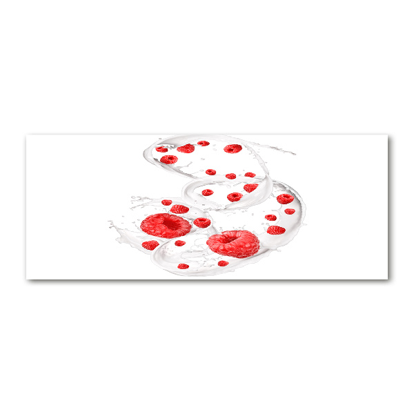 Quadro su vetro acrilico Lamponi con latte