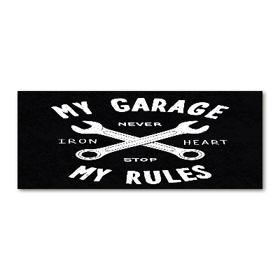 Quadro in vetro acrilico Il mio garage