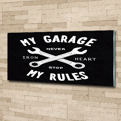 Quadro in vetro acrilico Il mio garage