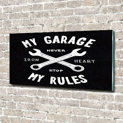 Quadro in vetro acrilico Il mio garage