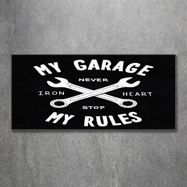 Quadro in vetro acrilico Il mio garage