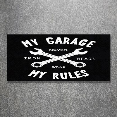 Quadro in vetro acrilico Il mio garage