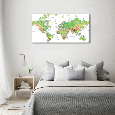 Quadro in vetro acrilico Mappa del mondo