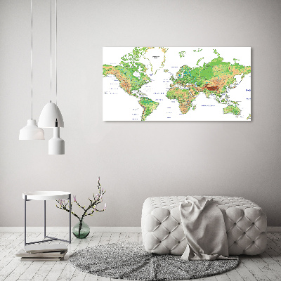 Quadro in vetro acrilico Mappa del mondo