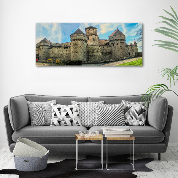 Quadro vetro acrilico Un castello in Svizzera