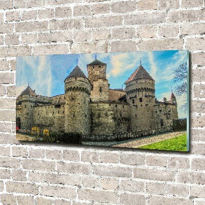 Quadro vetro acrilico Un castello in Svizzera