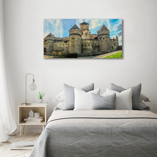 Quadro vetro acrilico Un castello in Svizzera