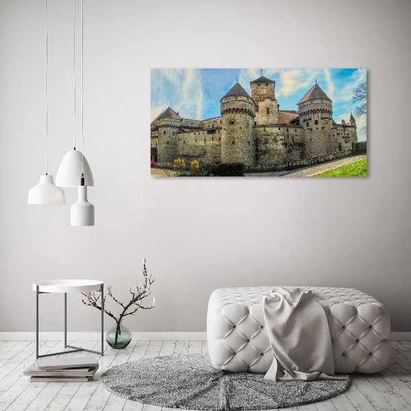 Quadro vetro acrilico Un castello in Svizzera