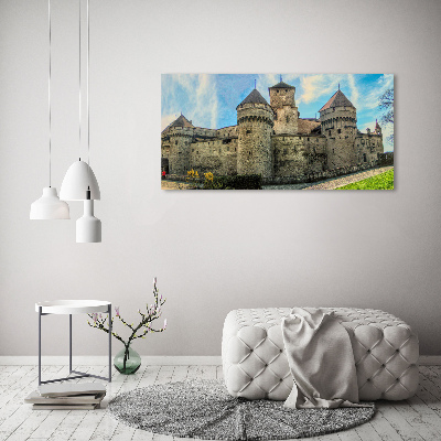 Quadro vetro acrilico Un castello in Svizzera