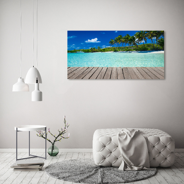Quadro su vetro acrilico Spiaggia tropicale