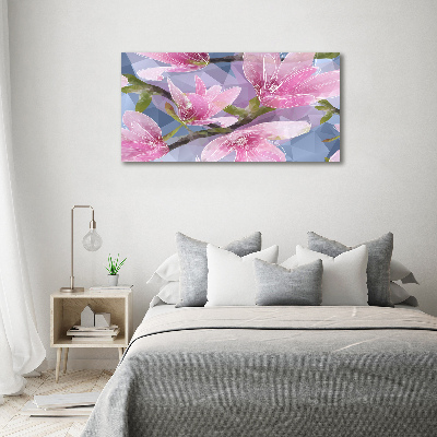 Quadro vetro acrilico Magnolia rosa