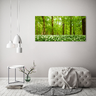 Quadro in vetro acrilico Fiori nella foresta