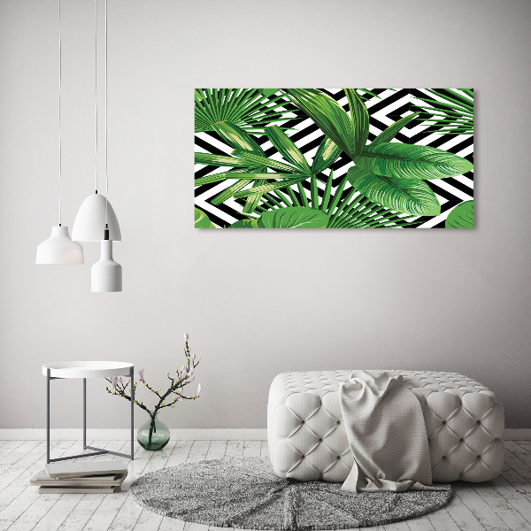 Quadro in vetro acrilico Foglie tropicali