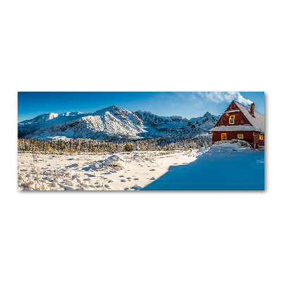 Quadro su vetro acrilico Un cottage in montagna