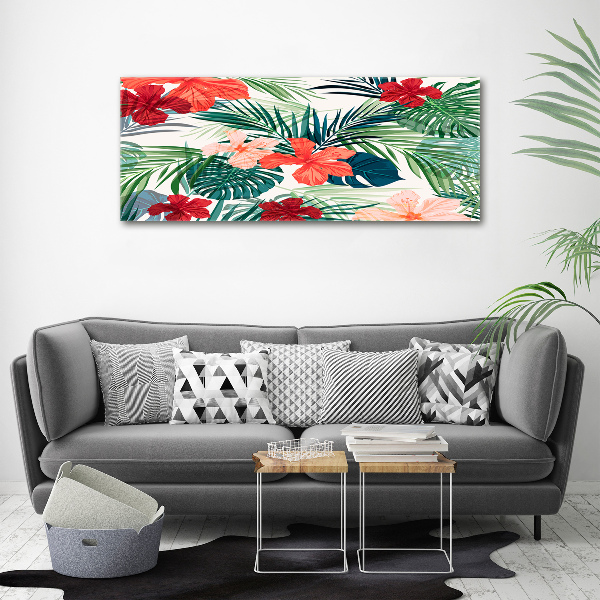 Quadro vetro acrilico Fiori tropicali