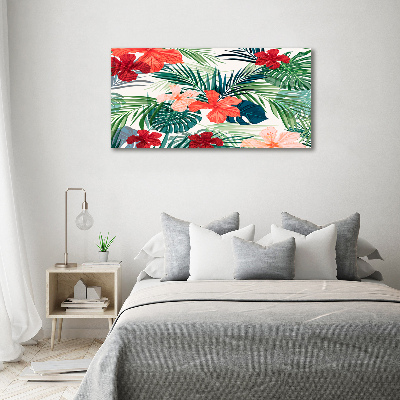 Quadro vetro acrilico Fiori tropicali