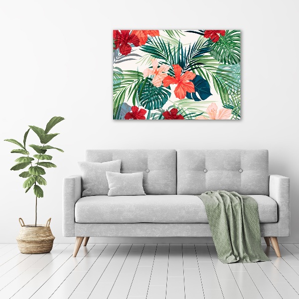 Quadro vetro acrilico Fiori tropicali