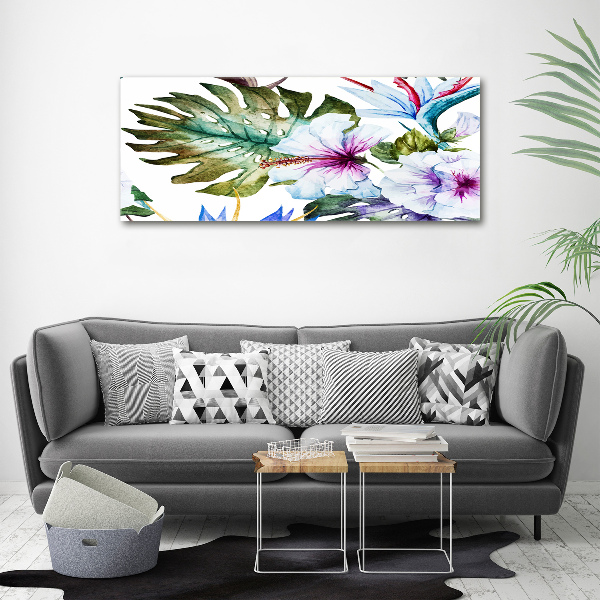 Quadro su vetro acrilico Fiori hawaiani