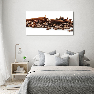 Quadro vetro acrilico Chicchi di caffè e cannella