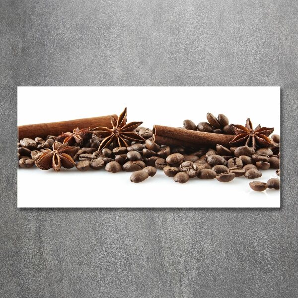 Quadro vetro acrilico Chicchi di caffè e cannella