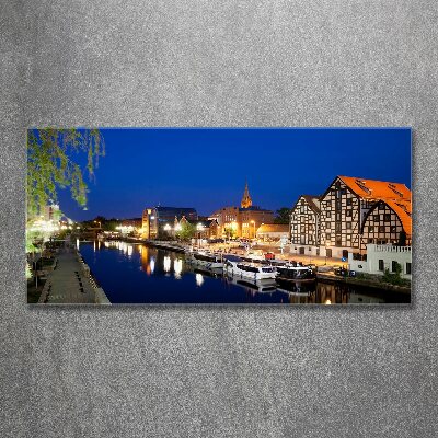 Quadro vetro acrilico Bydgoszcz di notte