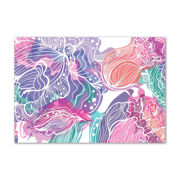 Quadro su vetro acrilico Fiori magici