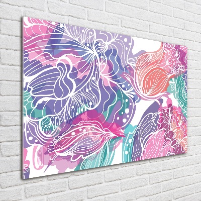 Quadro su vetro acrilico Fiori magici