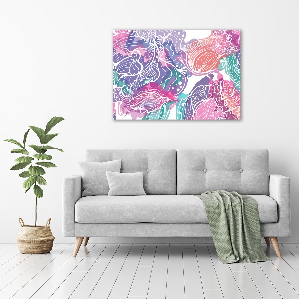 Quadro su vetro acrilico Fiori magici