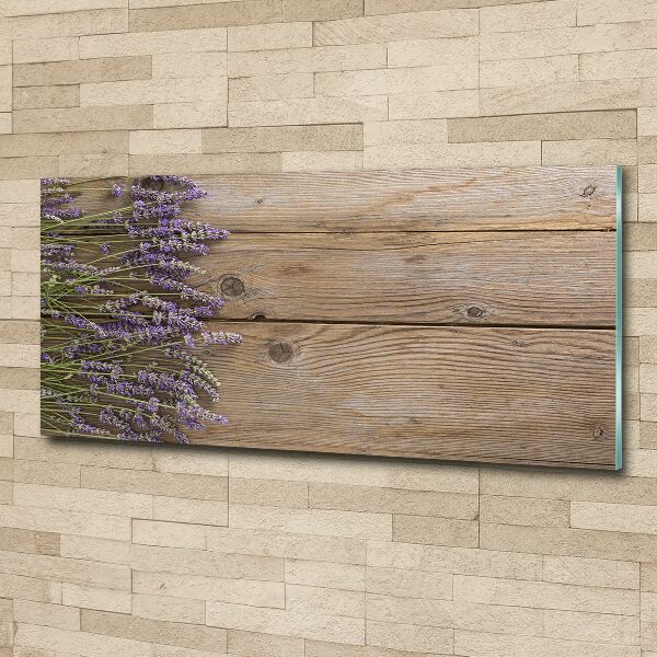 Quadro in vetro acrilico Lavanda su legno