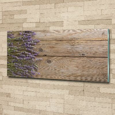 Quadro in vetro acrilico Lavanda su legno