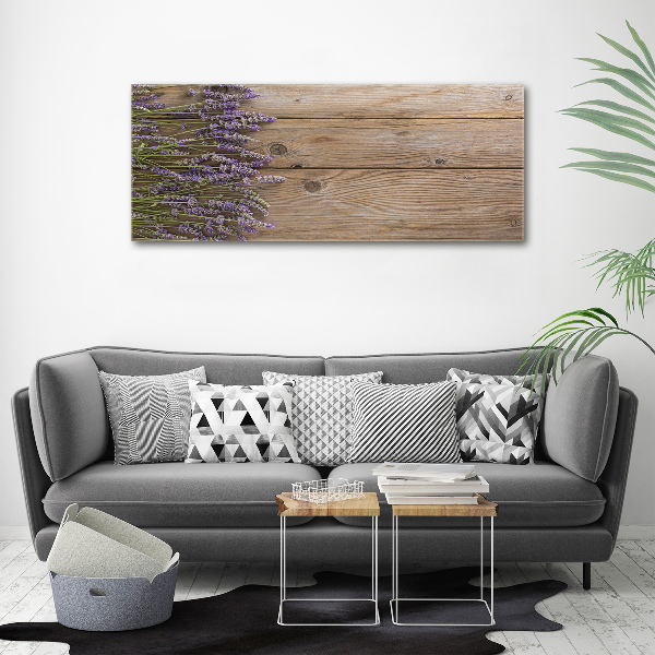 Quadro in vetro acrilico Lavanda su legno