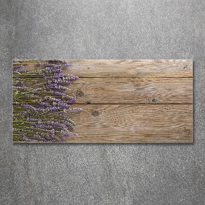 Quadro in vetro acrilico Lavanda su legno