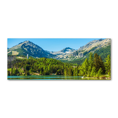 Quadro vetro acrilico Lago tra le montagne