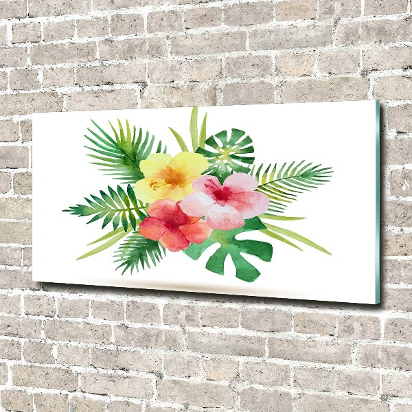 Quadro vetro acrilico Fiori hawaiani