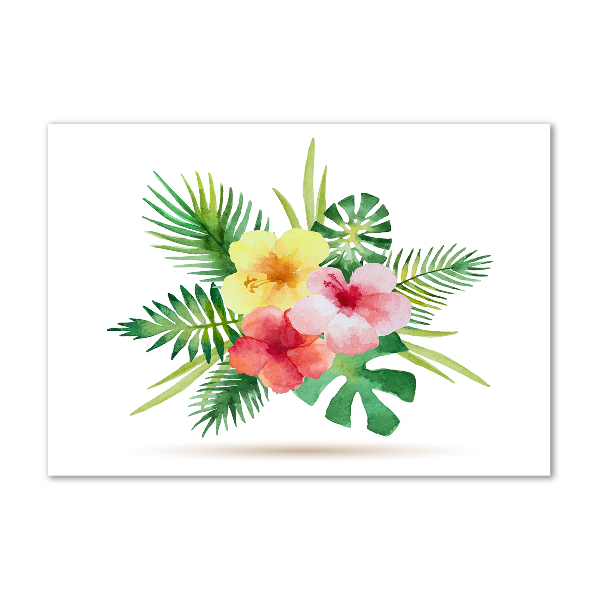 Quadro vetro acrilico Fiori hawaiani