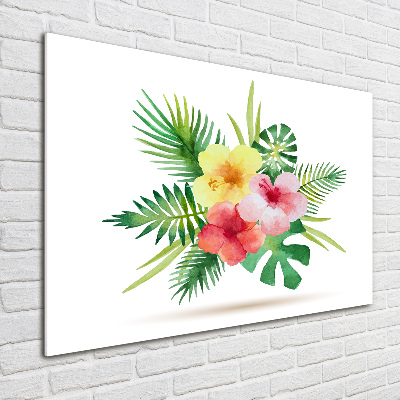 Quadro vetro acrilico Fiori hawaiani