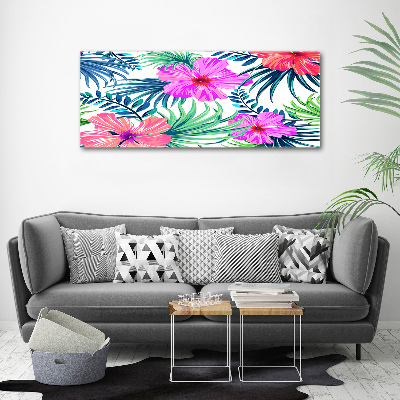 Quadro in vetro acrilico Fiori hawaiani